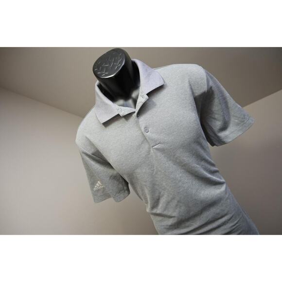 Adidas Golf Polo PrimeGreen Gray Short Sleeve Athletic Golf Shirt Mens Sz Medium - Picture 3 of 8
